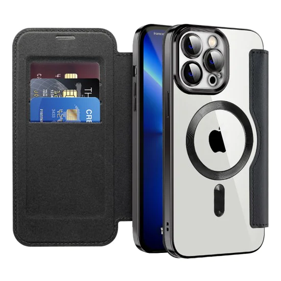 Калъф за iPhone 13 Pro - SmartMag Book Case - Черен
