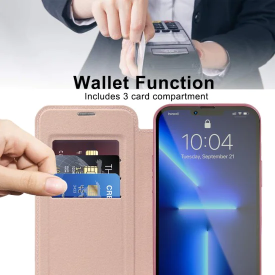 Калъф за iPhone 13 Pro - SmartMag Book Case - Розов