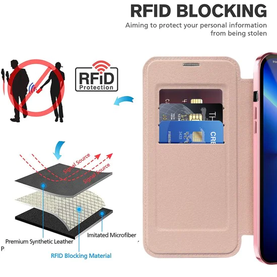 Калъф за iPhone 13 Pro - SmartMag Book Case - Розов