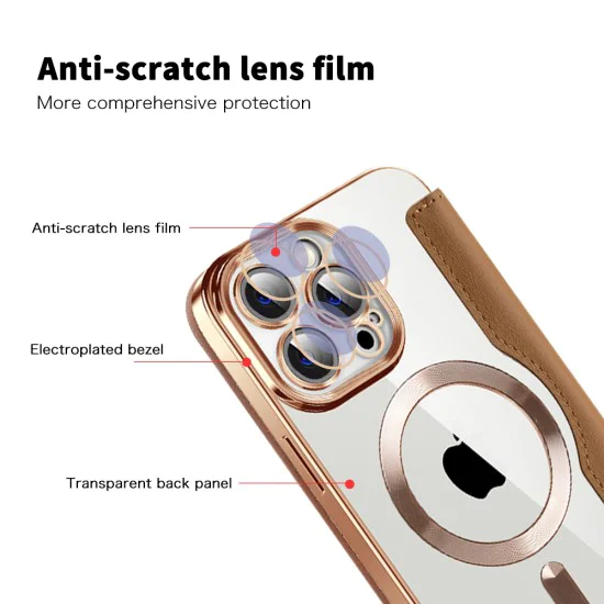 Калъф за iPhone 13 Pro - SmartMag Book Case - Кафяв
