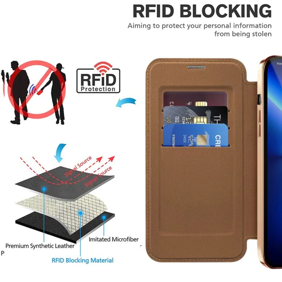 Калъф за iPhone 13 Pro - SmartMag Book Case - Кафяв