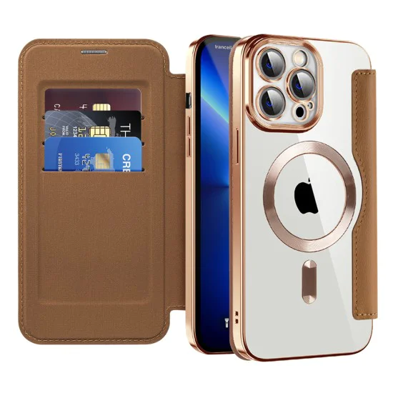 Калъф за iPhone 13 Pro - SmartMag Book Case - Кафяв