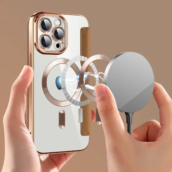 Калъф за iPhone 13 Pro - SmartMag Book Case - Кафяв