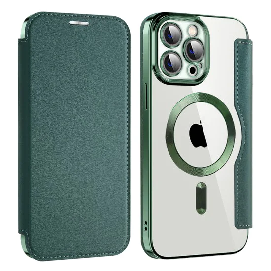 Калъф за iPhone 13 Pro - SmartMag Book Case - Зелен