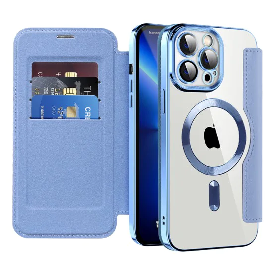 Калъф за iPhone 13 Pro - SmartMag Book Case - Светло Син