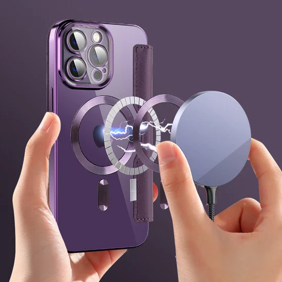 Калъф за iPhone 13 Pro - SmartMag Book Case - Лилав