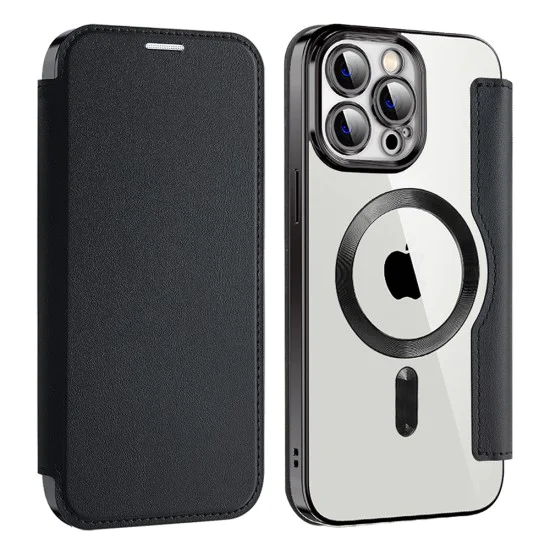 Калъф за iPhone 13 Pro Max - SmartMag Book Case - Черен