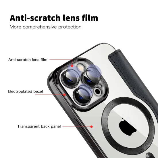 Калъф за iPhone 13 Pro Max - SmartMag Book Case - Черен