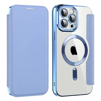 Калъф за iPhone 13 Pro Max - SmartMag Book Case - Светло Син