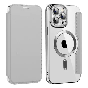 Калъф за iPhone 13 Pro Max - SmartMag Book Case - Сив