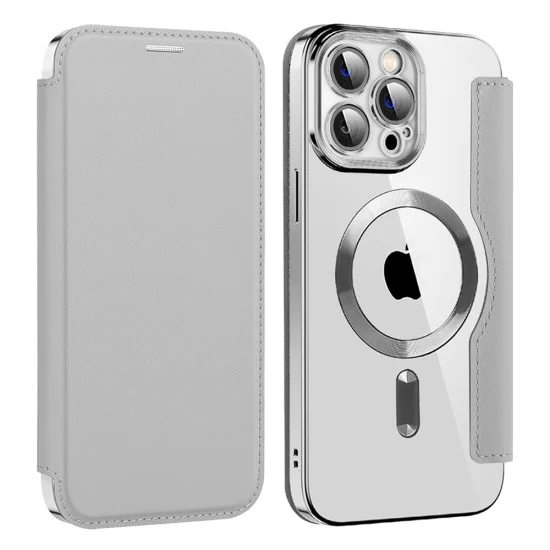 Калъф за iPhone 13 Pro Max - SmartMag Book Case - Сив