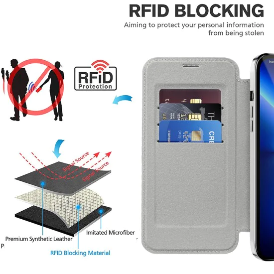 Калъф за iPhone 13 Pro Max - SmartMag Book Case - Сив