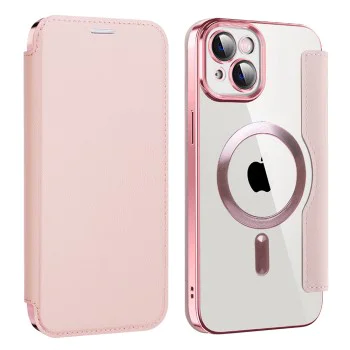 Калъф за iPhone 14 - SmartMag Book Case - Розов