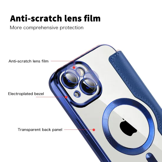 Калъф за iPhone 14 - SmartMag Book Case - Син