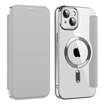 Калъф за iPhone 14 - SmartMag Book Case - Сив