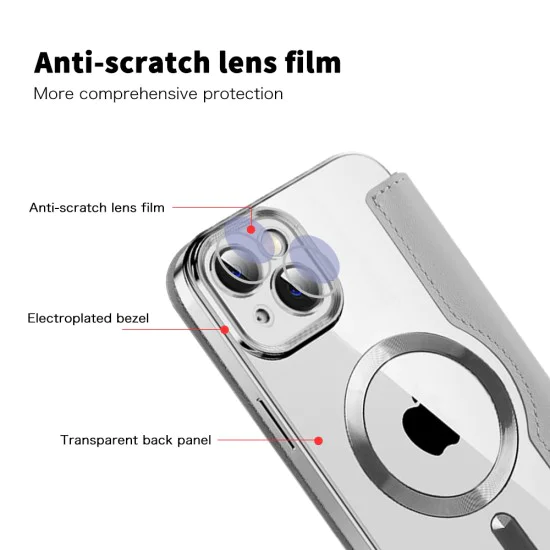 Калъф за iPhone 14 - SmartMag Book Case - Сив