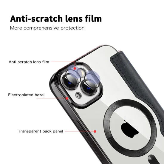 Калъф за iPhone 14 Plus - SmartMag Book Case - Черен