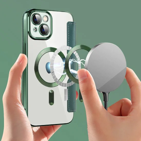 Калъф за iPhone 14 Plus - SmartMag Book Case - Зелен