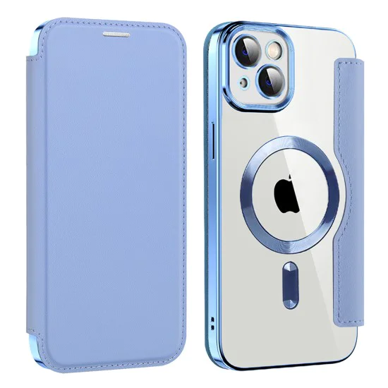 Калъф за iPhone 14 Plus - SmartMag Book Case - Светло Син