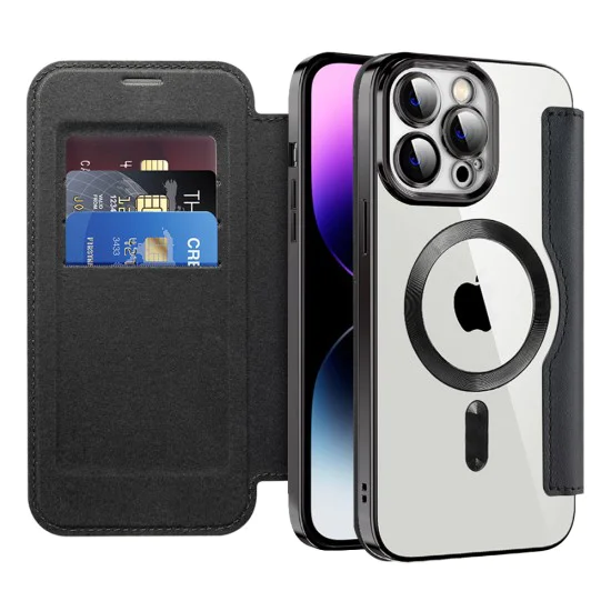 Калъф за iPhone 14 Pro Max - SmartMag Book Case - Черен