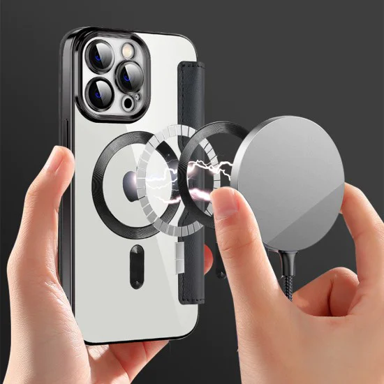 Калъф за iPhone 14 Pro Max - SmartMag Book Case - Черен