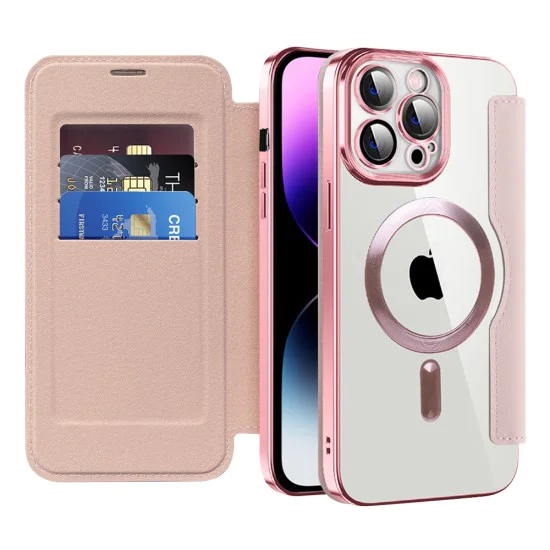 Калъф за iPhone 14 Pro Max - SmartMag Book Case - Розов