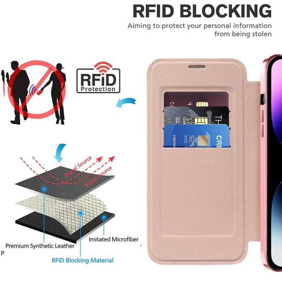 Калъф за iPhone 14 Pro Max - SmartMag Book Case - Розов