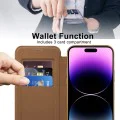 Калъф за iPhone 14 Pro Max - SmartMag Book Case - Кафяв