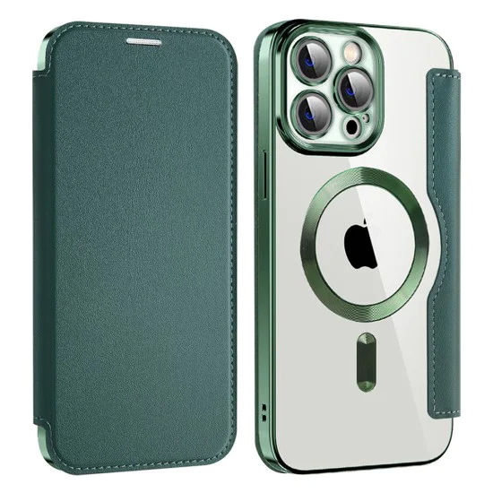 Калъф за iPhone 14 Pro Max - SmartMag Book Case - Зелен