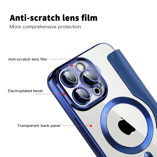 Калъф за iPhone 14 Pro Max - SmartMag Book Case - Син