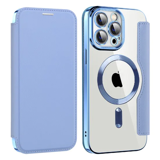 Калъф за iPhone 14 Pro Max - SmartMag Book Case - Светло Син