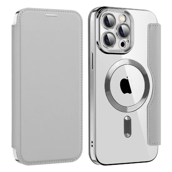 Калъф за iPhone 14 Pro Max - SmartMag Book Case - Сив