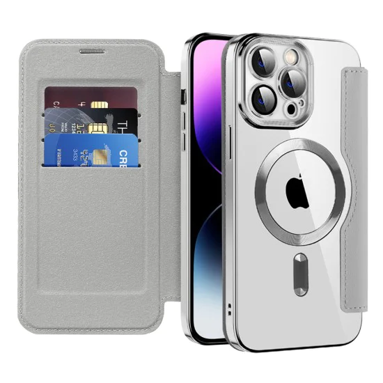 Калъф за iPhone 14 Pro Max - SmartMag Book Case - Сив