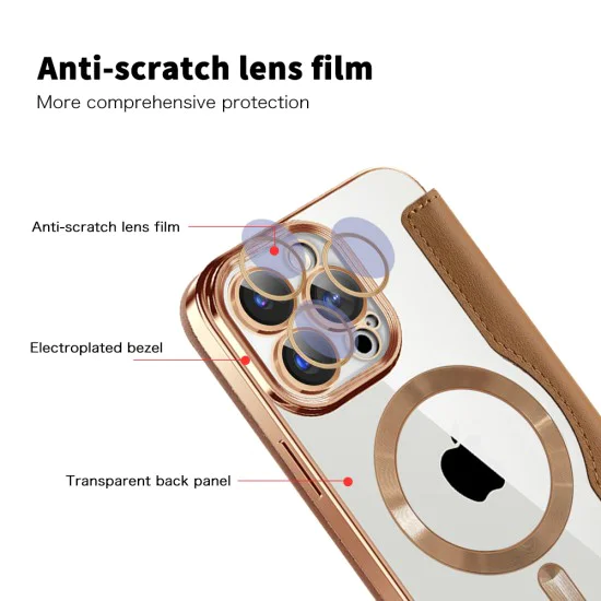 Калъф за iPhone 15 Pro - SmartMag Book Case - Кафяв