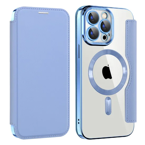 Калъф за iPhone 15 Pro - SmartMag Book Case - Светло Син