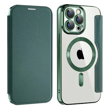 Калъф за iPhone 15 Pro Max - SmartMag Book Case - Зелен