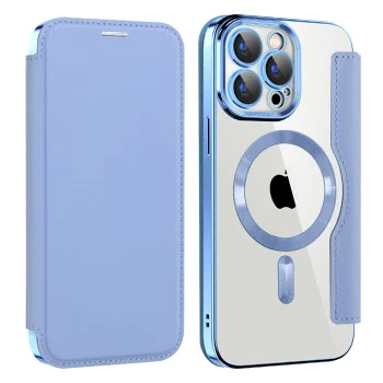 Калъф за iPhone 15 Pro Max - SmartMag Book Case - Светло Син