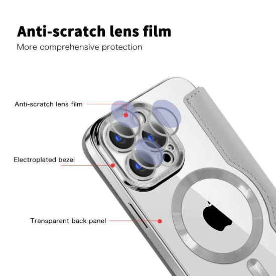 Калъф за iPhone 15 Pro Max - SmartMag Book Case - Сив