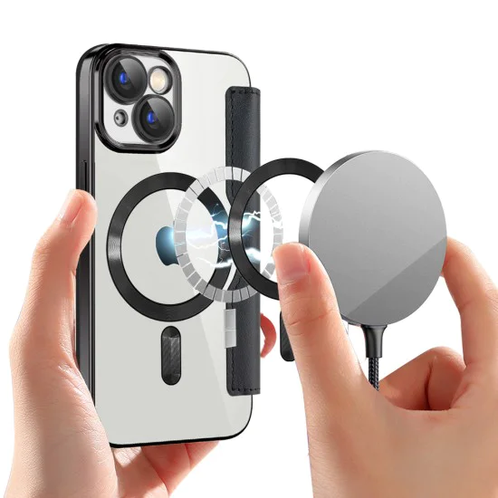 Калъф за iPhone 15 - SmartMag Book Case - Черен