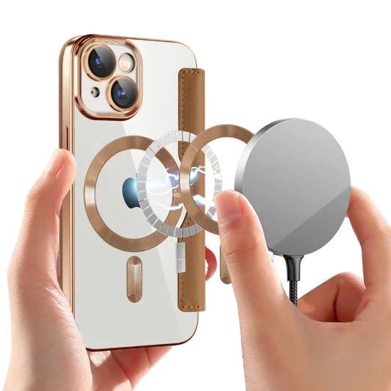 Калъф за iPhone 15 - SmartMag Book Case - Кафяв