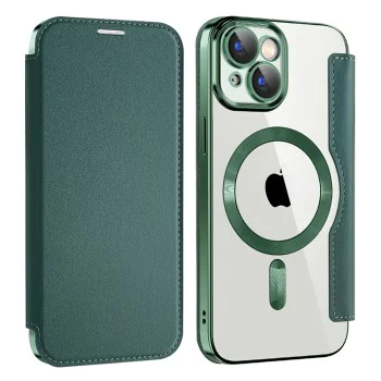 Калъф за iPhone 15 - SmartMag Book Case - Зелен