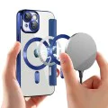 Калъф за iPhone 15 - SmartMag Book Case - Син