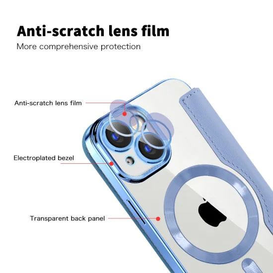 Калъф за iPhone 15 - SmartMag Book Case - Светло Син