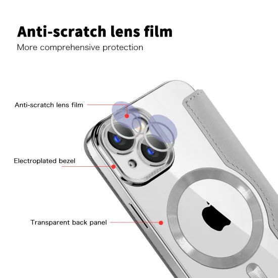 Калъф за iPhone 15 - SmartMag Book Case - Сив