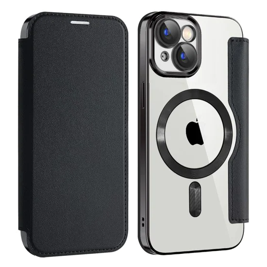 Калъф за iPhone 15 Plus - SmartMag Book Case - Черен