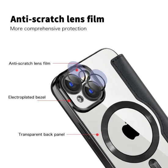 Калъф за iPhone 15 Plus - SmartMag Book Case - Черен