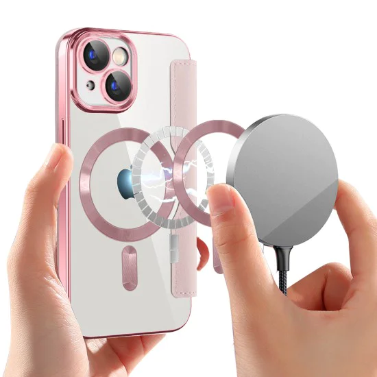 Калъф за iPhone 15 Plus - SmartMag Book Case - Розов