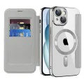 Калъф за iPhone 15 Plus - SmartMag Book Case - Сив