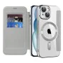 Калъф за iPhone 15 Plus - SmartMag Book Case - Сив