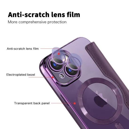 Калъф за iPhone 15 Plus - SmartMag Book Case - Лилав